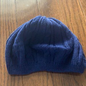 Blue Knit Beret Style Knit Hat